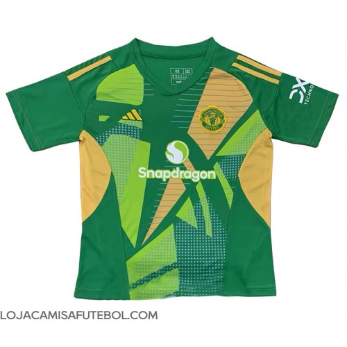 Camisa de Futebol Manchester United Goleiro Equipamento Secundário 2024-25 Manga Curta